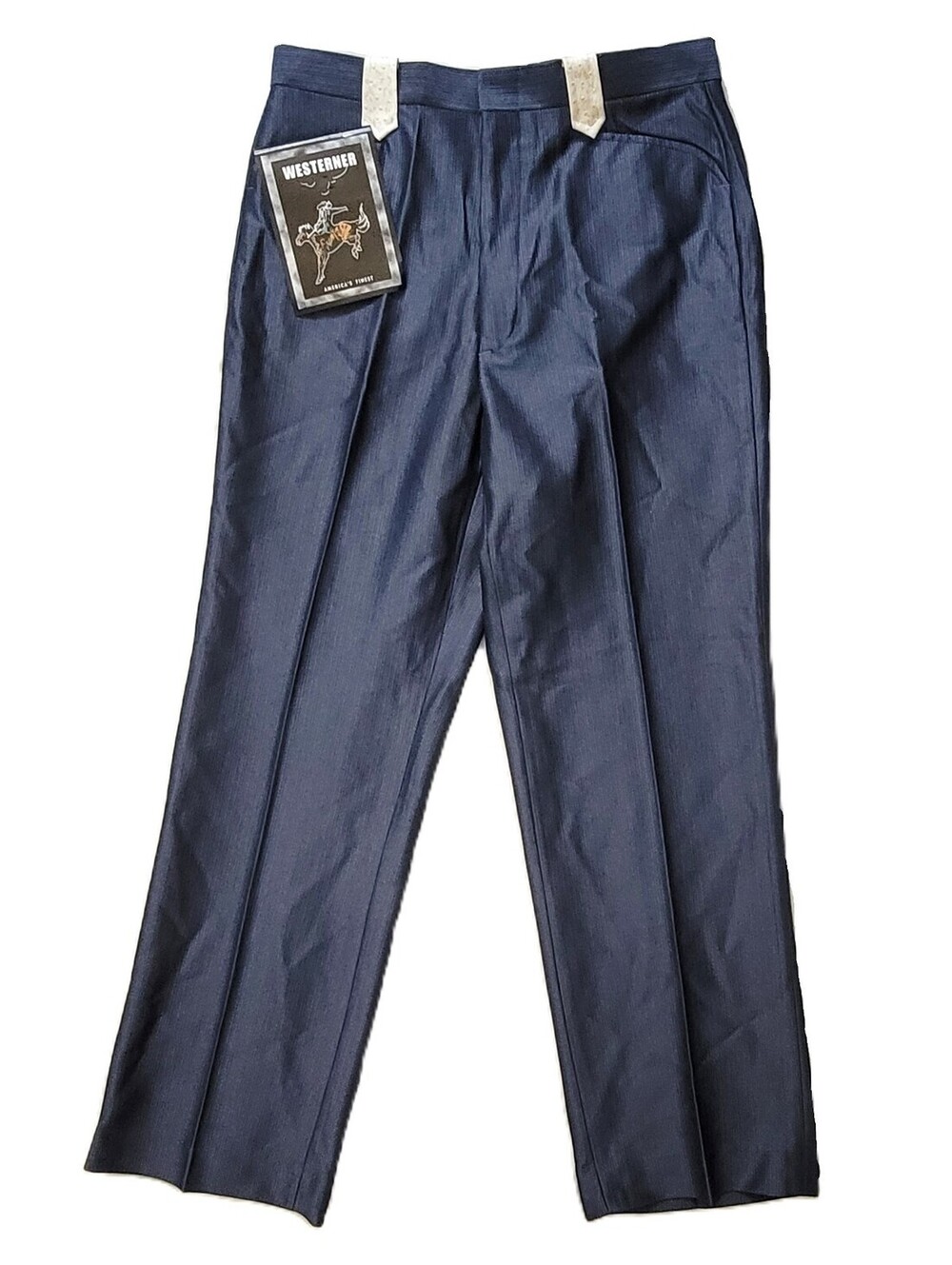 Westerner Men's 34x31 Navy Western Style Dress Pants Faux Ostrich NEW Vintage